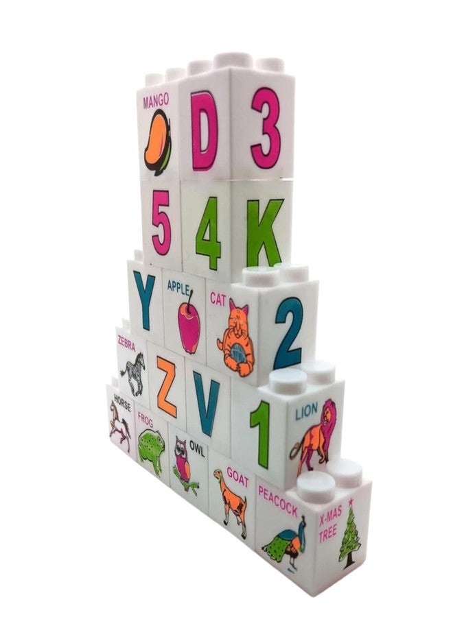 Manos Educational Play Blocks Set, 12 Pieces, Multicolour alfabet and Number Toy for Learning Kids - Image 2